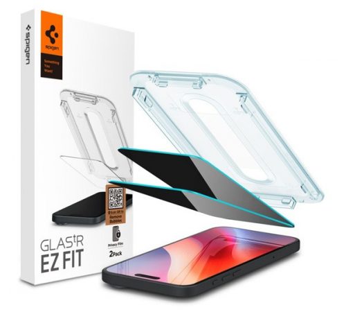 Spigen Glas.tR EZ Fit Apple iPhone 16 Pro Max Privacy Tempered kijelzővédő fólia (2db)