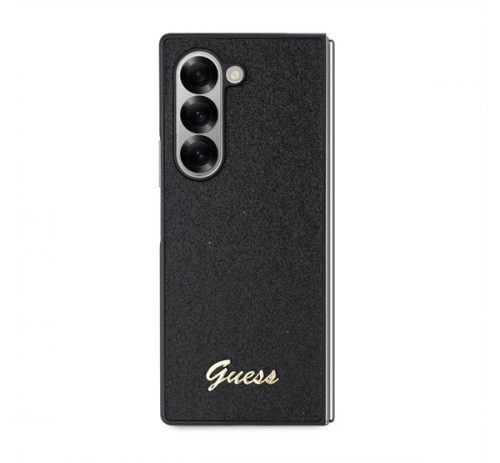 Guess PC/TPU Glitter Flakes Metal Logo Samsung Galaxy Z Fold6 hátlap tok, fekete