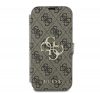 Guess 4G Metal Logo iPhone 16 Plus flip/oldalra nyíló tok, barna GUBKP16M4GMGBR