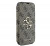 Guess 4G Metal Logo iPhone 16 flip/oldalra nyíló tok, barna GUBKP16S4GMGBR