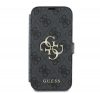 Guess 4G Metal Logo iPhone 16 flip/oldalra nyíló tok, fekete GUBKP16S4GMGGR