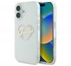 Guess IML Heart iPhone 16 plus kemény hátlap tok, átlátszó GUHCP16MHCHGSPT