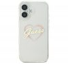 Guess IML Heart iPhone 16 plus kemény hátlap tok, átlátszó GUHCP16MHCHGSPT