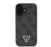 Guess Leather 4G Triangle Strass iPhone 16 Plus kemény hátlap tok, fekete GUHCP16MP4TDPK