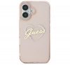 Guess IML Heart iPhone 16 kemény hátlap tok, rózsaszín GUHCP16SHCHGSPP