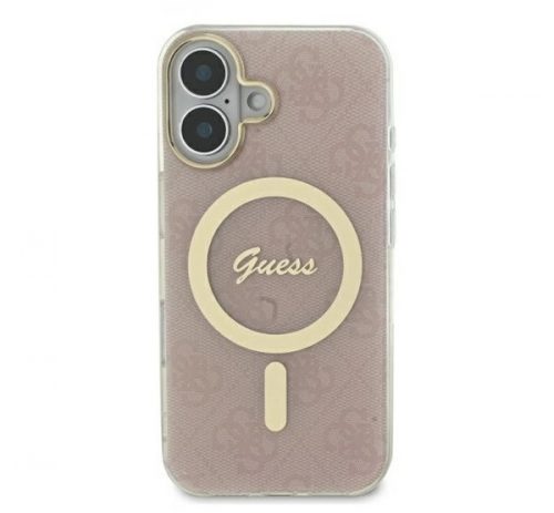 Guess IML 4G MagSafe iPhone 16 Pro MagSafe kemény hátlap tok, rózsaszín GUHMP16LH4STP