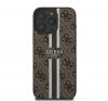 Guess 4G Printed Stripes iPhone 16 Pro MagSafe kemény hátlap tok, barna GUHMP16LP4RPSW