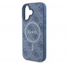 Guess 4G Ring Classic iPhone 16 Plus MagSafe kemény hátlap tok, kék GUHMP16MG4GFRB