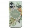 Guess IML Flower & Tonal Circle iPhone 16 Plus kemény hátlap tok, zöld GUHMP16MHFWBDCEN