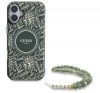 Guess IML Flowers Allover Electro iPhone 16 kemény hátlap tok pánttal, zöld GUHMP16SHCPOFPA