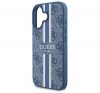 Guess 4G Printed Stripes iPhone 16 MagSafe kemény hátlap tok, kék GUHMP16SP4RPSB