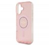 Guess IML Rhinestones MagSafe iPhone 16 kemény hátlap tok, rózsaszín GUHMP16SPFTDTEP