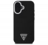 Guess Grained Triangle iPhone 16 MagSafe kemény hátlap tok, fekete GUHMP16SPGTSPSK