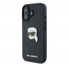 Karl Lagerfeld Monogram Karl Head Pin iPhone 16 kemény hátlap tok, fekete  KLHCP16SPGKLKIPK