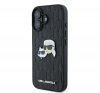 Karl Lagerfeld Monogram Karl&Chaoupette Head Pin iPhone 16 kemény hátlap tok, fekete KLHCP16SPGKLKCPK