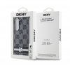 DKNY PU Leather Checkered Pattern and Stripe Samsung Galaxy Z Fold6 hátlap tok, fekete