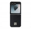 DKNY PU Leather Repeat Pattern Stack Logo Samsung Galaxy Z Flip6 hátlap tok, fekete