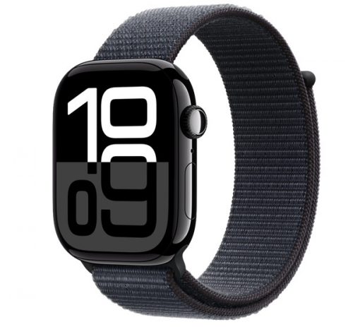 Apple Watch S10 Cellular kozmoszfekete alumíniumtok, tinta sportpánttal, 46mm