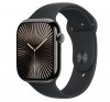 Apple Watch S10 Cellular palaszürke titántok, fekete sportszíjjal, 46mm, S/M