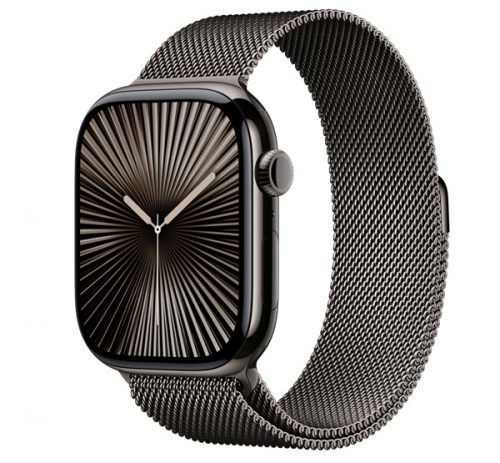 Apple Watch S10 Cellular palaszürke titántok, palaszürke milánói szíjjal, 46mm, M/L