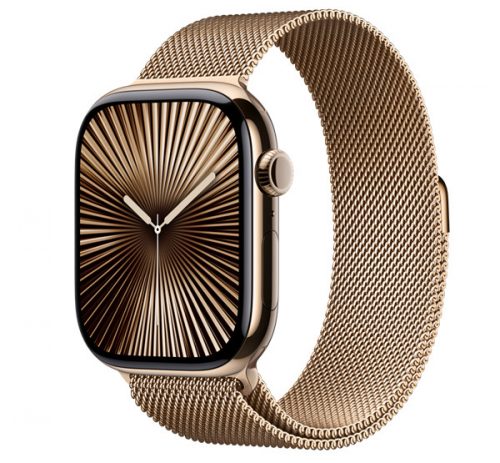 Apple Watch S10 Cellular arany titántok, arany milánói szíjjal, 46mm, M/L