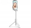 Prémium selfie bot, 19 - 70 cm, forgatható, exponáló gombbal, bluetooth-os, v4.0, tripod, R1, fehér