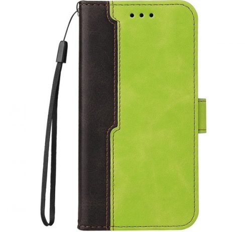 Apple Wooze Colour Wallet iPhone 16 Plus oldalra nyíló tok, stand, kártyatartóval, kézpánttal, zöld