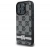 DKNY Checkered Pattern & Printed Stripes iPhone 16 Pro  hátlap tok, fekete DKHCP16LPCPTSSK