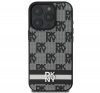 DKNY Checkered Pattern & Printed Stripes iPhone 16 Pro  hátlap tok, fekete DKHCP16LPCPTSSK