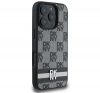 DKNY Checkered Pattern & Printed Stripes iPhone 16 Pro  hátlap tok, fekete DKHCP16LPCPTSSK