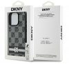 DKNY Checkered Pattern & Printed Stripes iPhone 16 Pro  hátlap tok, fekete DKHCP16LPCPTSSK