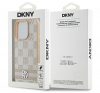 DKNY Checkered Pattern & Printed Stripes iPhone 16 Pro hátlap tok, rózsaszín DKHCP16LPCPTSSP