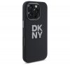 DKNY Liquid Silicone Metal Logo iPhone 16 Pro hátlap tok, fekete DKHCP16LSMCBSK