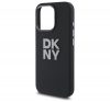 DKNY Liquid Silicone Metal Logo iPhone 16 Pro hátlap tok, fekete DKHCP16LSMCBSK