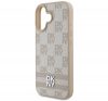 DKNY Checkered Pattern & Printed Stripes iPhone 16 hátlap tok, rózsaszín DKHCP16SPCPTSSP