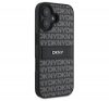 DKNY Texture Pattern Tonal Stripe iPhone 16 hátlap tok, fekete DKHCP16SPRTHSLK