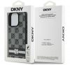 DKNY Checkered Pattern & Printed Stripes iPhone 16 Pro Max hátlap tok, fekete DKHCP16XPCPTSSK