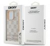 DKNY Checkered Pattern & Printed Stripes iPhone 16 Pro Max hátlap tok, rózsaszín DKHCP16XPCPTSSP