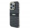 DKNY Repeat Texture Pattern With Stripe iPhone 16 Pro hátlap tok, fekete DKHMP16LHRHSEK