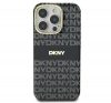 DKNY Repeat Texture Pattern With Stripe iPhone 16 Pro hátlap tok, fekete DKHMP16LHRHSEK