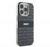 DKNY Repeat Texture Pattern With Stripe iPhone 16 Pro hátlap tok, fekete DKHMP16LHRHSEK