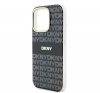 DKNY Repeat Texture Pattern With Stripe iPhone 16 Pro hátlap tok, fekete DKHMP16LHRHSEK