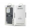 DKNY Repeat Texture Pattern With Stripe iPhone 16 Pro hátlap tok, fekete DKHMP16LHRHSEK