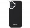 DKNY Plain Silver Logo iPhone 16 MagSafe hátlap tok, fekete DKHMP16SPSCMCLK