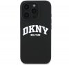 DKNY Silicone White Printed Logo iPhone 16 Pro Max MagSafe hátlap tok, fekete DKHMP16XSNYACH