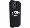 DKNY Silicone White Printed Logo iPhone 16 Pro Max MagSafe hátlap tok, fekete DKHMP16XSNYACH