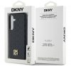 DKNY Leather Pattern Metal Logo Samsung Galaxy S24+ (S926) Magsafe hátlap tok, fekete DKHMS24MPSHRPSK