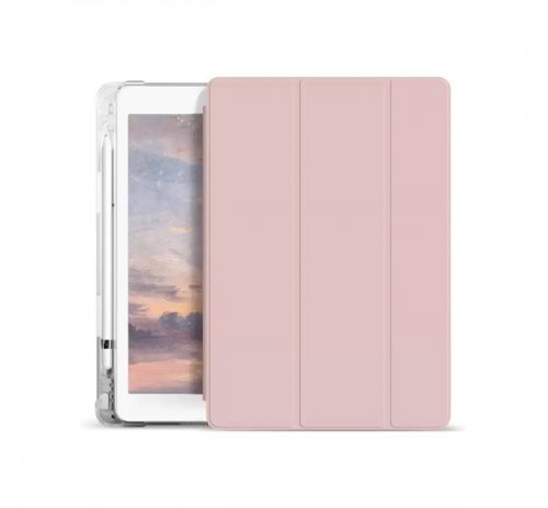 Xprotector Smart Book tok pencil tartóval, átlátszó szilikon hátlappal Apple Ipad 10,9 (2022)  rózsaszín