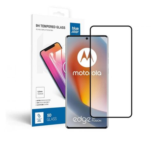 Blue Star Motorola Edge 50 Fusion tempered glass kijelzővédő üvegfólia, fekete 