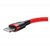 Baseus Cafule 2.4A Lightning - USB-kábel, 1m, piros